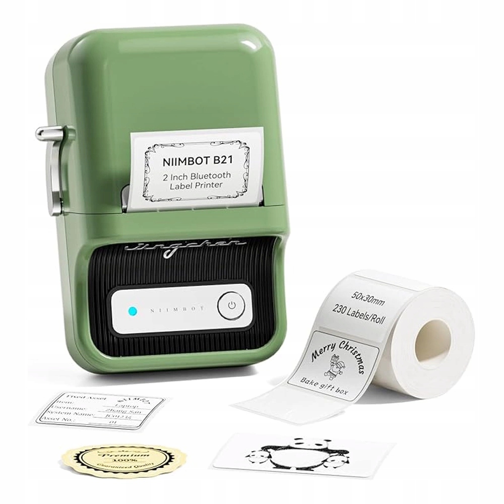 Bezprzewodowa Drukarka do Etykiet Niimbot B21 Pro Zielona Termiczna