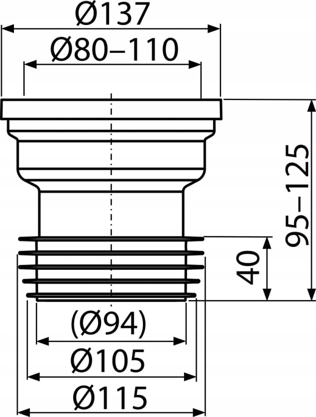 Przyłącze WC proste A991 Marka Alcaplast