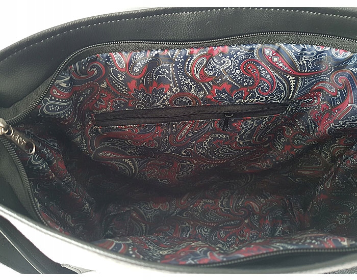 TOREBKA DAMSKA ZAMSZOWA Z KIESZENIĄ KOLORY Wzór dominujący bez wzoru