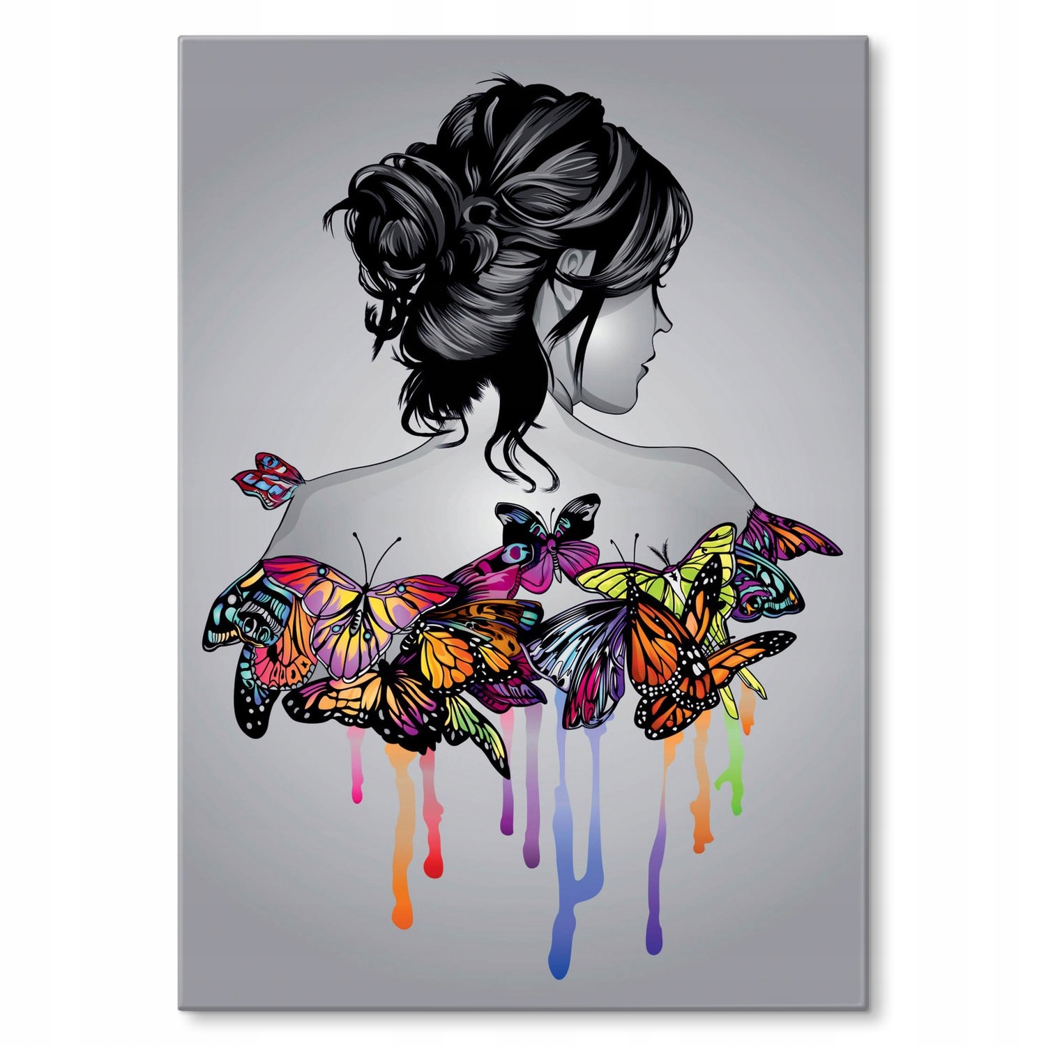 Kovový plakát Dívka s motýly Dárek 30 x 42 cm
