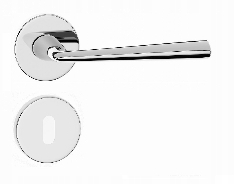 kľučka na dvere komplet rozety štítok kľúč Miriam okrúhly chróm taliansky