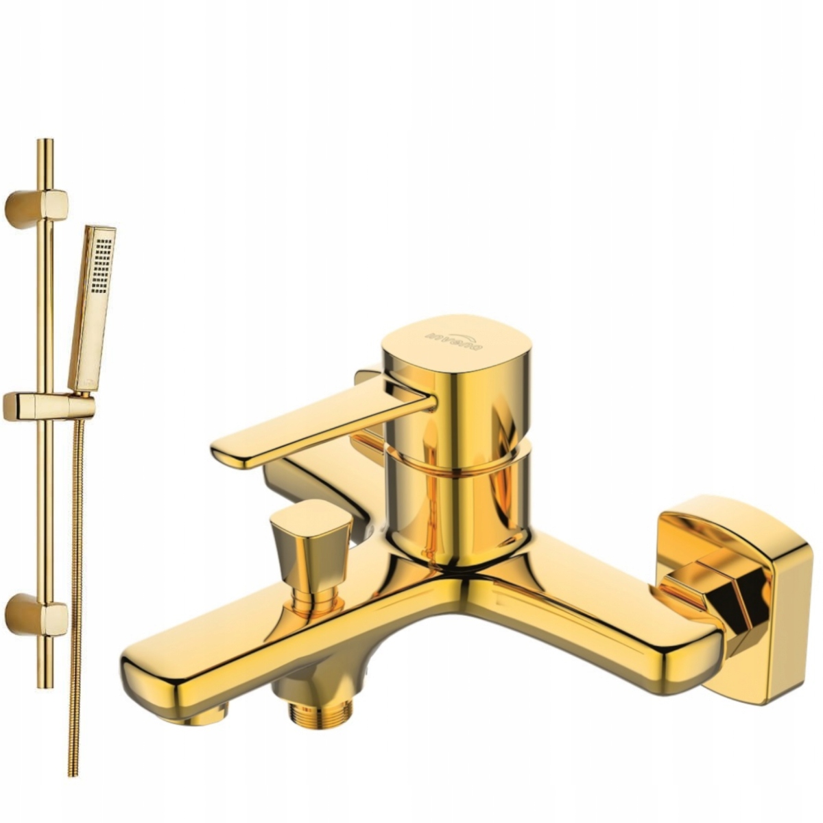 Invena Vaňová batéria Glamour gold s sprchovou sadou na tyči