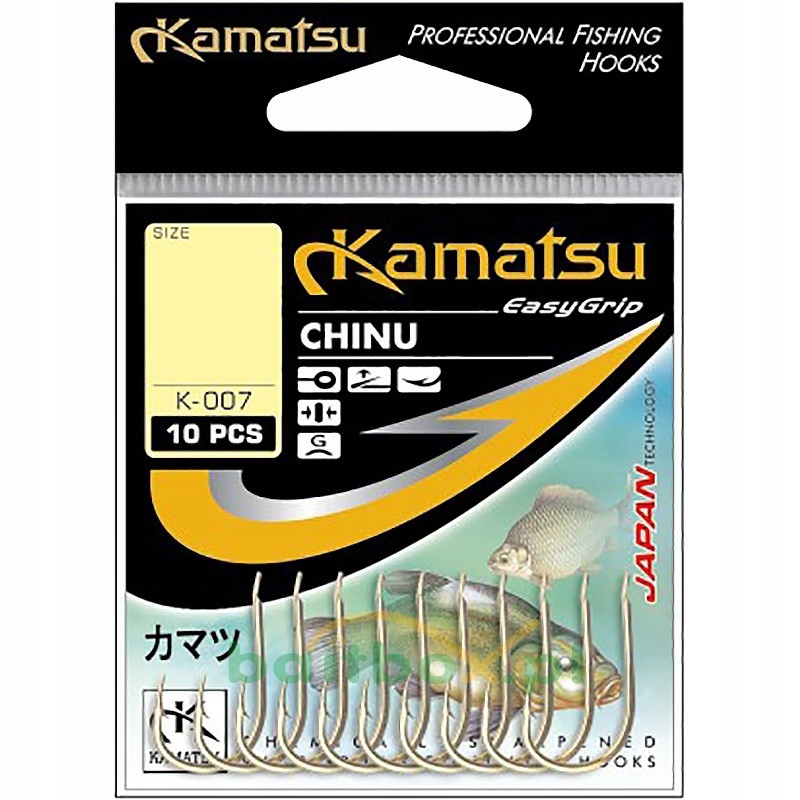 Haczyki Kamatsu Chinu K-007 rozmiar 8 czarne z łop