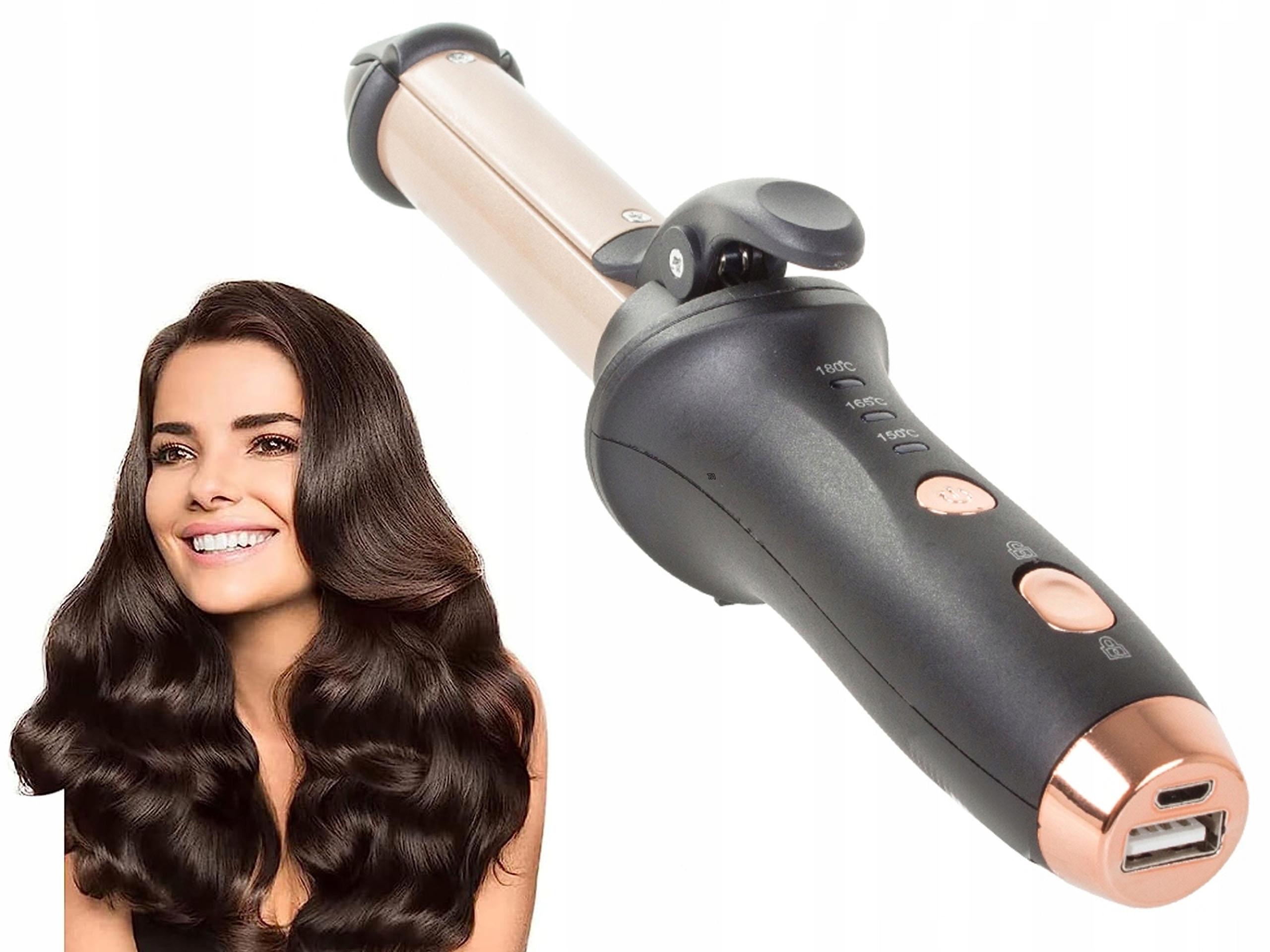 Lokówka Prostownica Do Włosów Loki Powerbank Usb-Zdjęcie-0