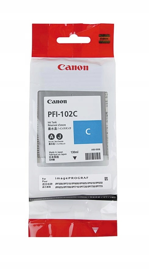 Originálny atrament PFI-102C 0896B001 pre Canon iPF500 iPF700 iPF755 (05.2026)