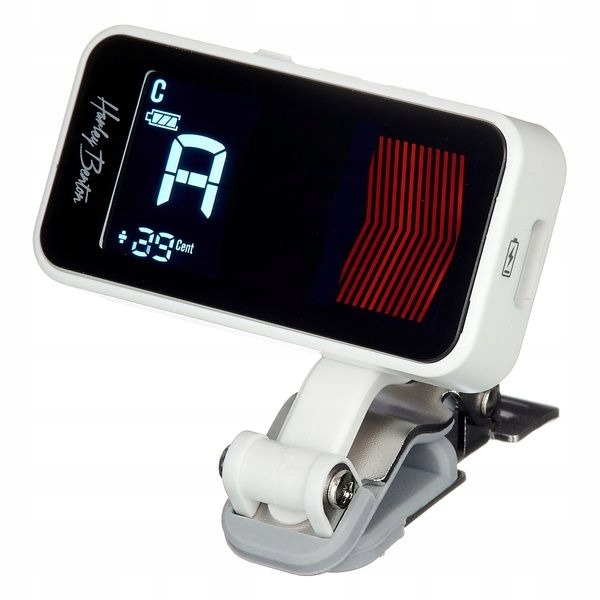 Tuner chromatyczny Harley Benton PitchMate Clip White