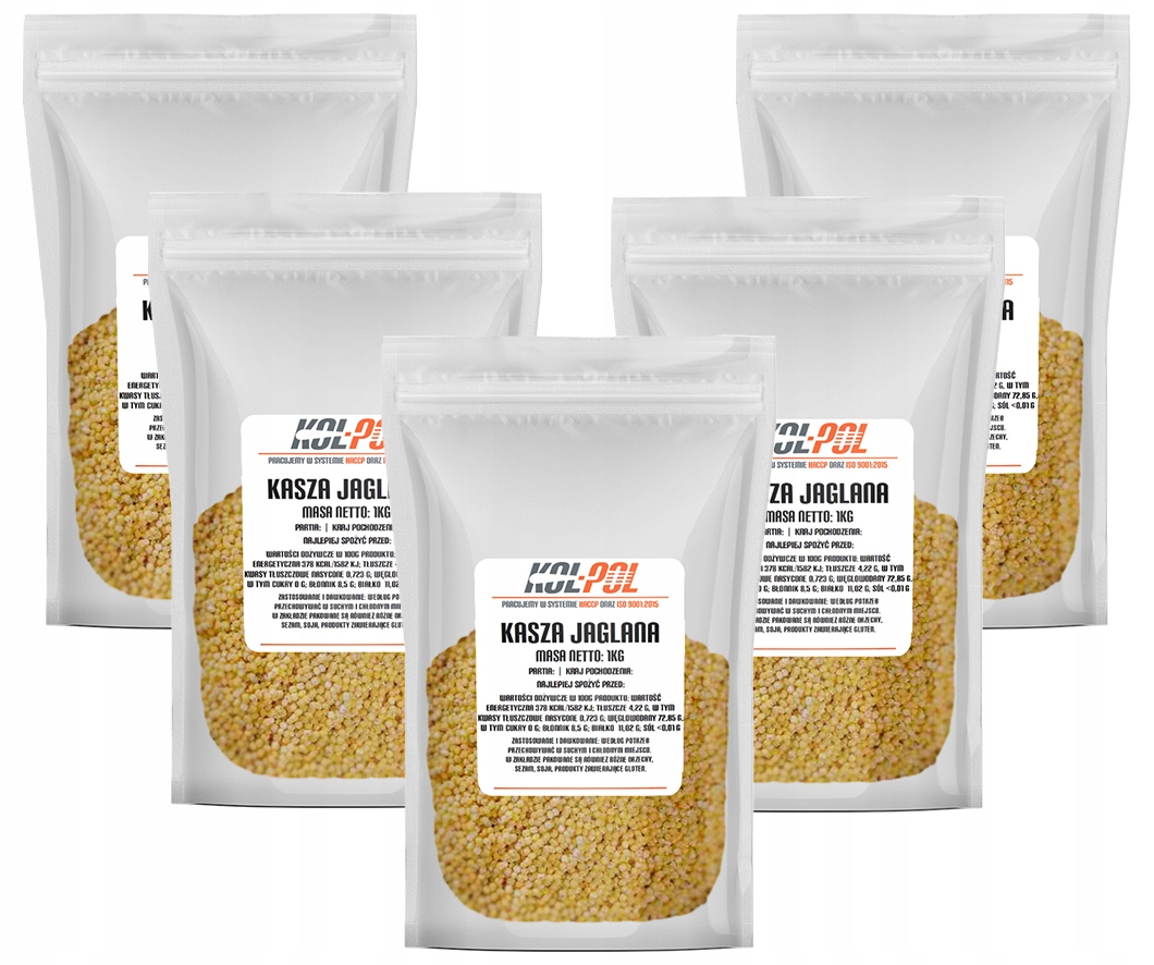 Levně 2x Jáhlová Kaše 5 kg Polská přírodní, lehce stravitelná, vysoká kvalita Kol-Pol