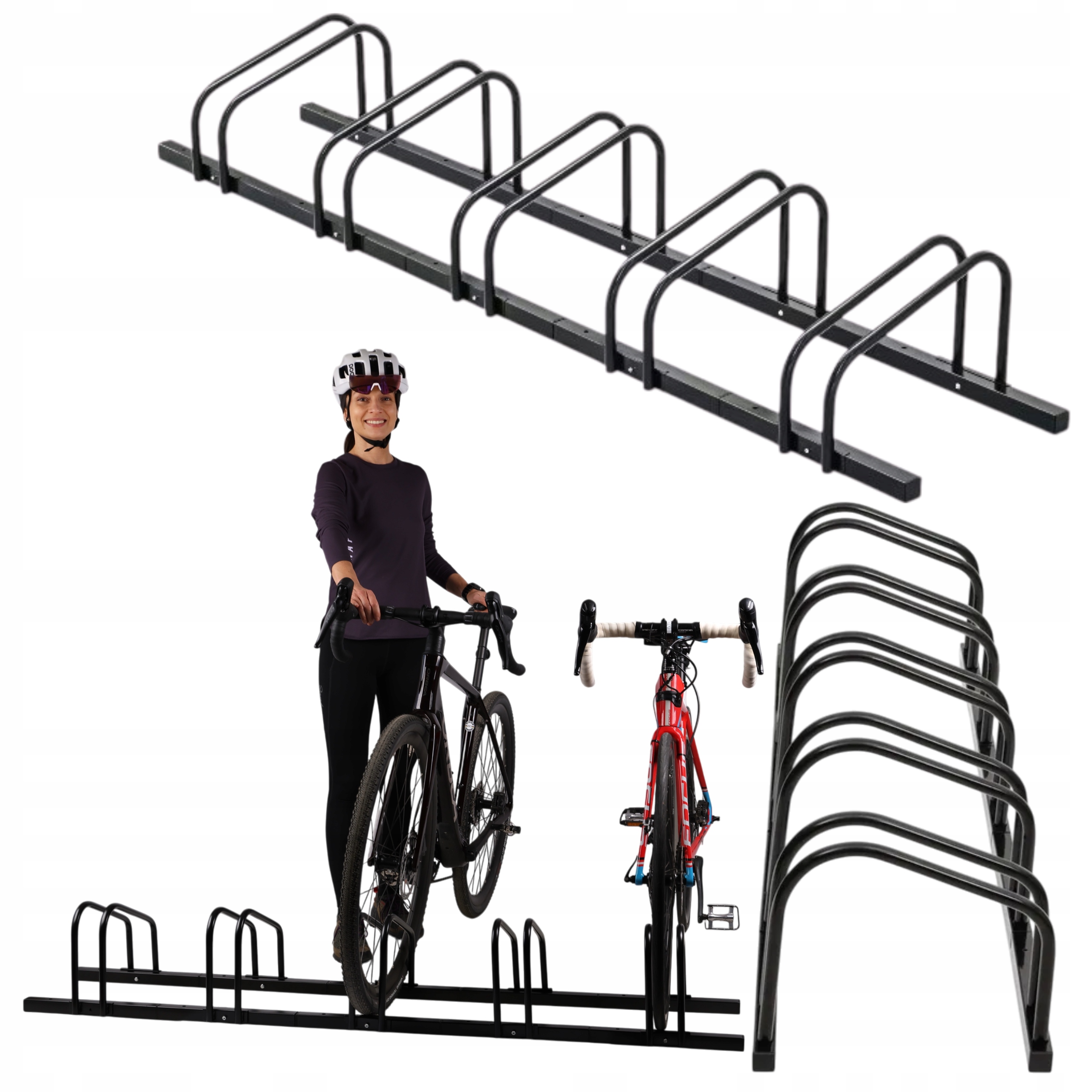 Stojan Pro 5 Jízdních Kol, Ocelová Stanoviště, Oboustranné Parkování, Pevný