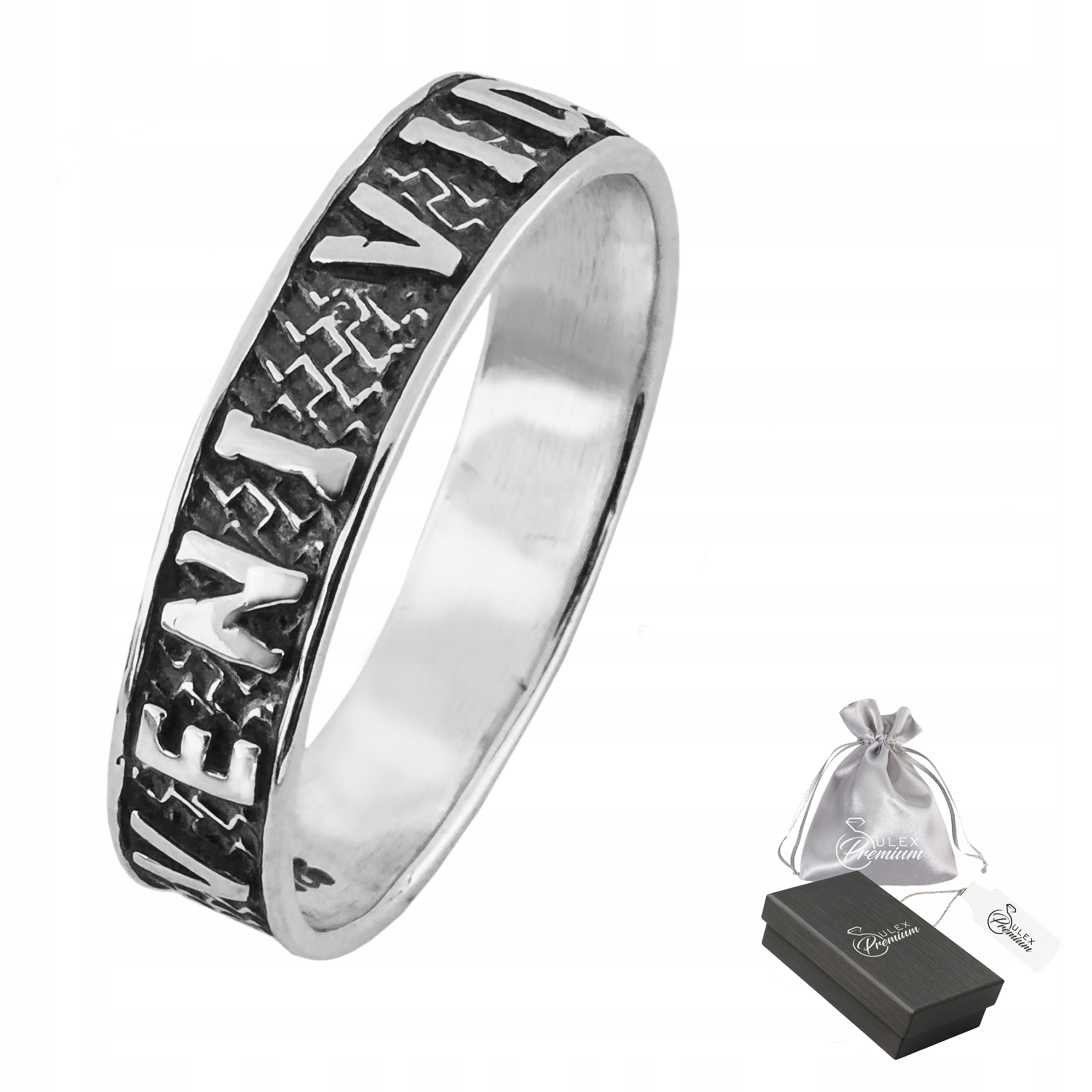 Stříbrný pánský prsten 925 Veni Vidi Vici s oxidovanou šířkou 5,4 mm vel. 23