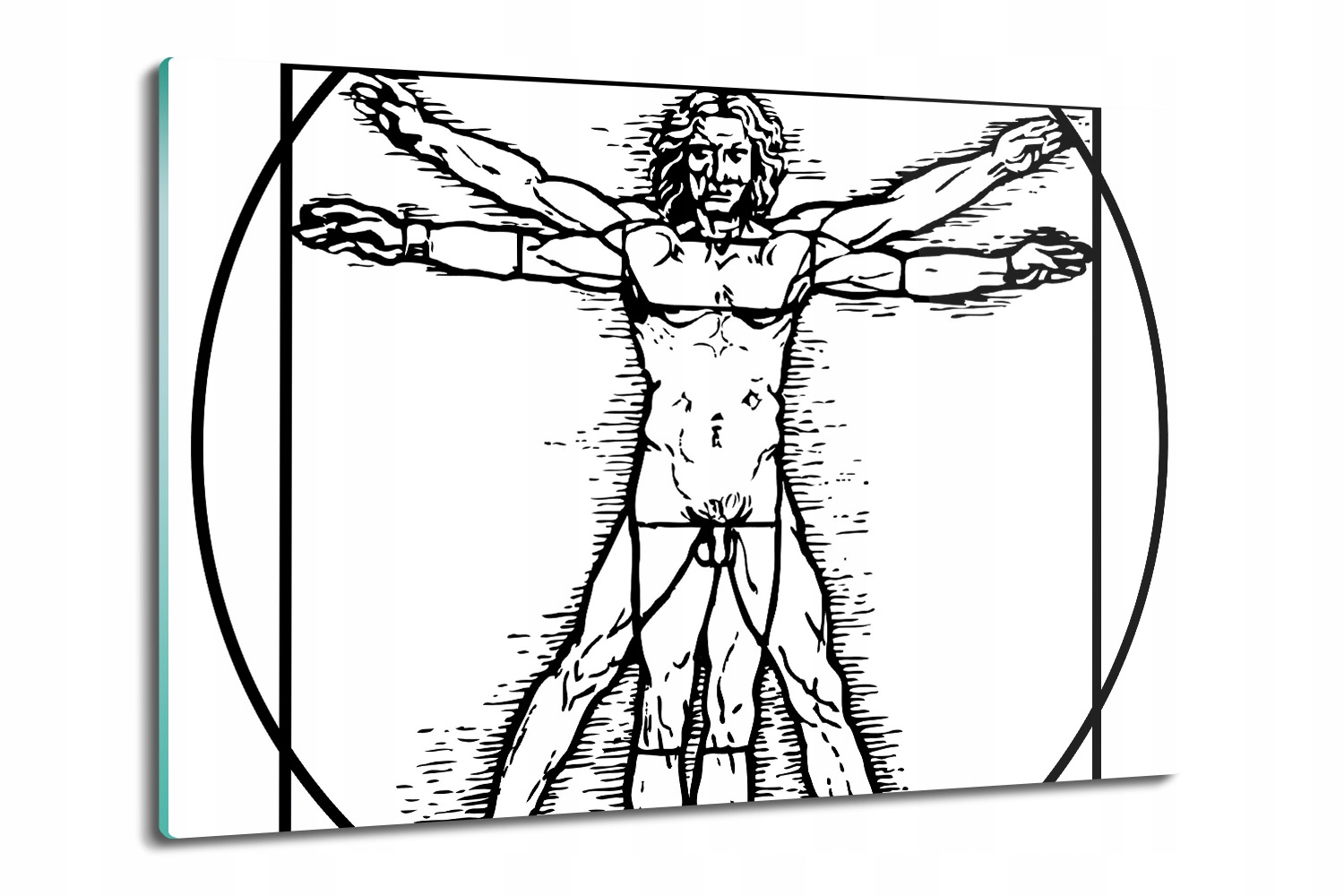 Kuchyňská deska na servírování sýrů z pizzy 80x52 Člověk da Vinci