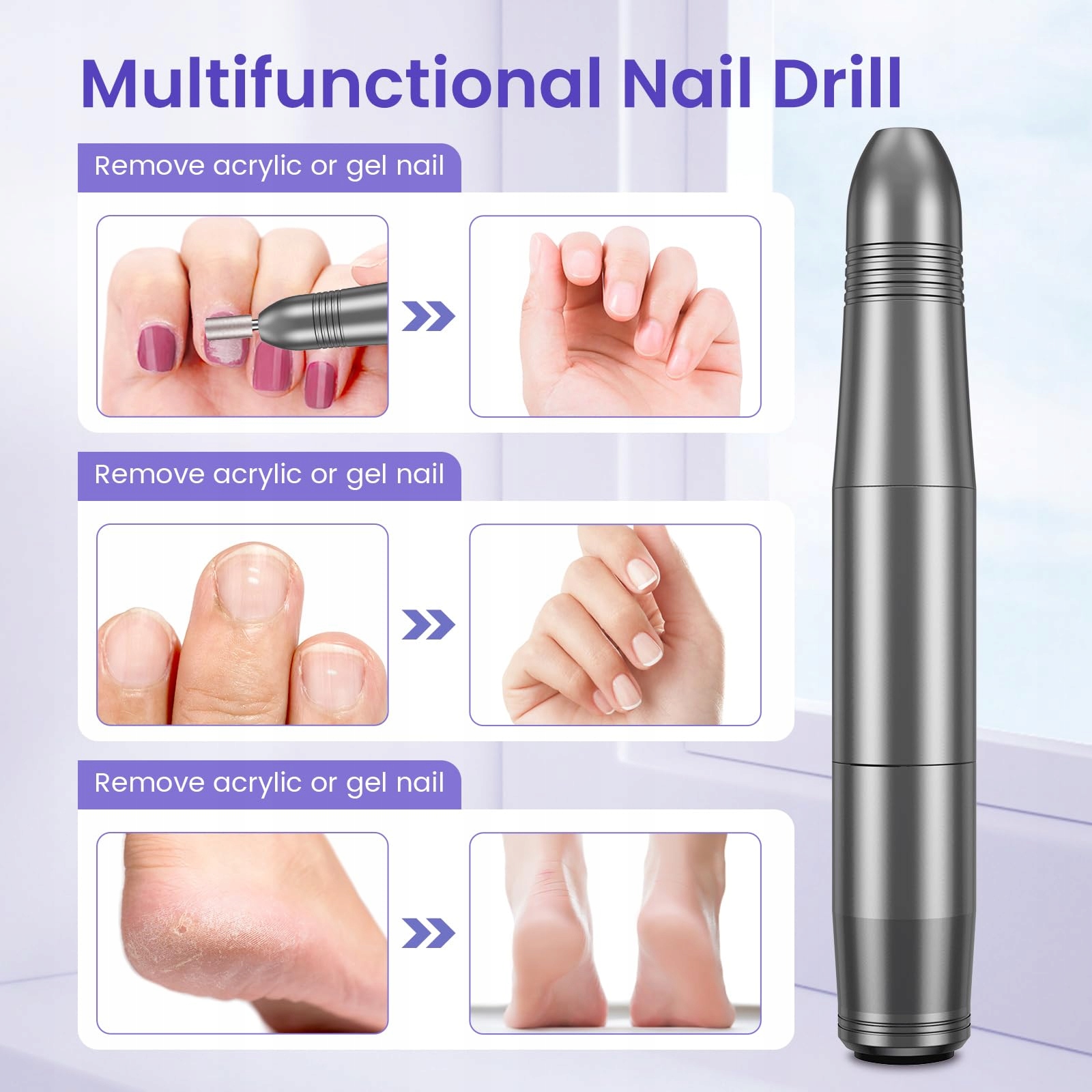 ELEKTRYCZNA FREZARKA DO PAZNOKCI 20000 OBRMIN DO MANICURE I PEDICURE — miniatura 4
