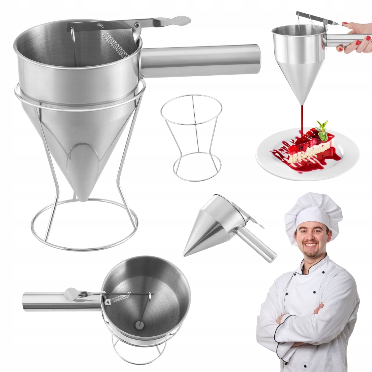 Dávkovač Na Omáčky Krémů Na Polevu Nerezová Ocel 1,3 L Royal Catering
