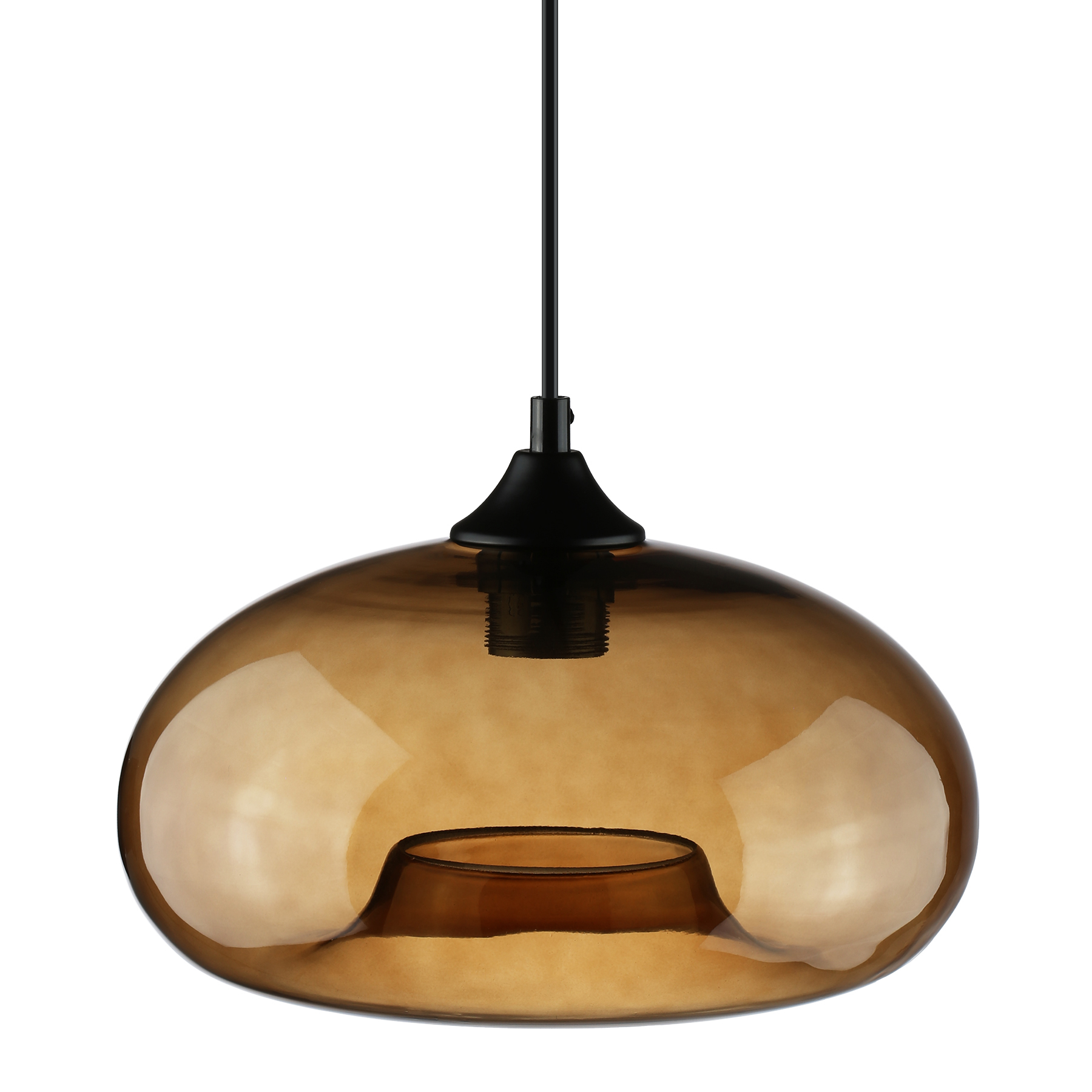 Szklana Lampa Sufitowa Wisząca Żyrandol E27