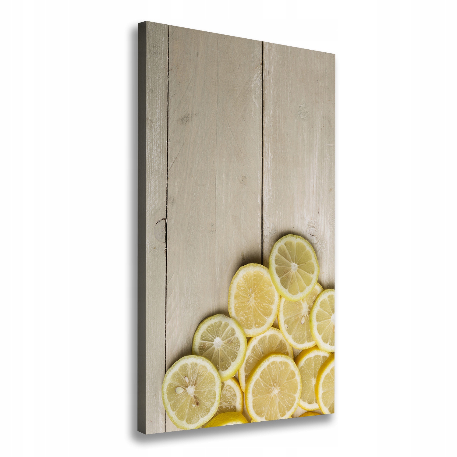 

Foto obraz na płótnie Cytryny na drewnie 50x100 cm
