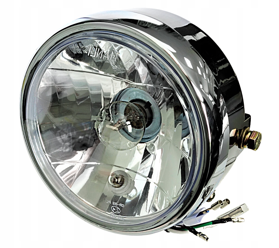 REFLEKTOR MOTOCYKLOWY UNIWERSALNY HOMOLOGACJA E4