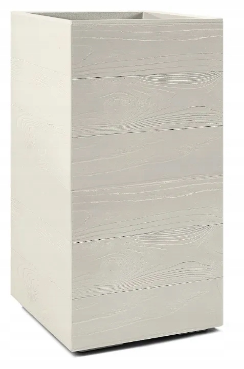 Kwietnik Karo deska Recycled wysoki 300x300x600 mm beżowy Lamela
