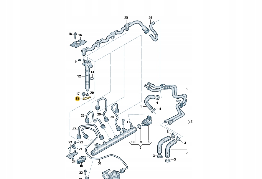 MOCOWANIE WTRYSKIWACZA TDI AUDI VW SEAT 059130216C Numer katalogowy części 059130216C