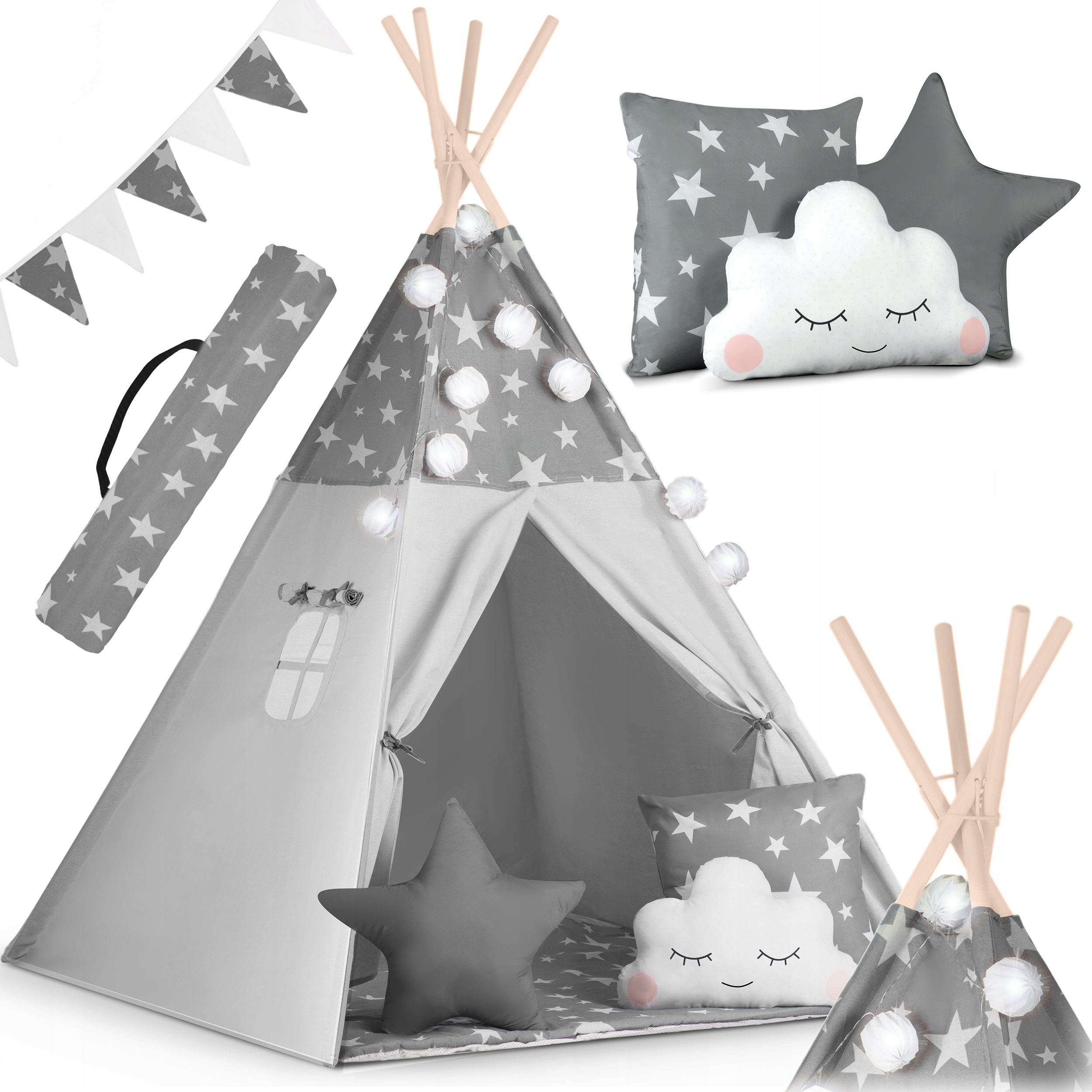

Tipi namiot dla dzieci Teepee Girlanda Poduszki