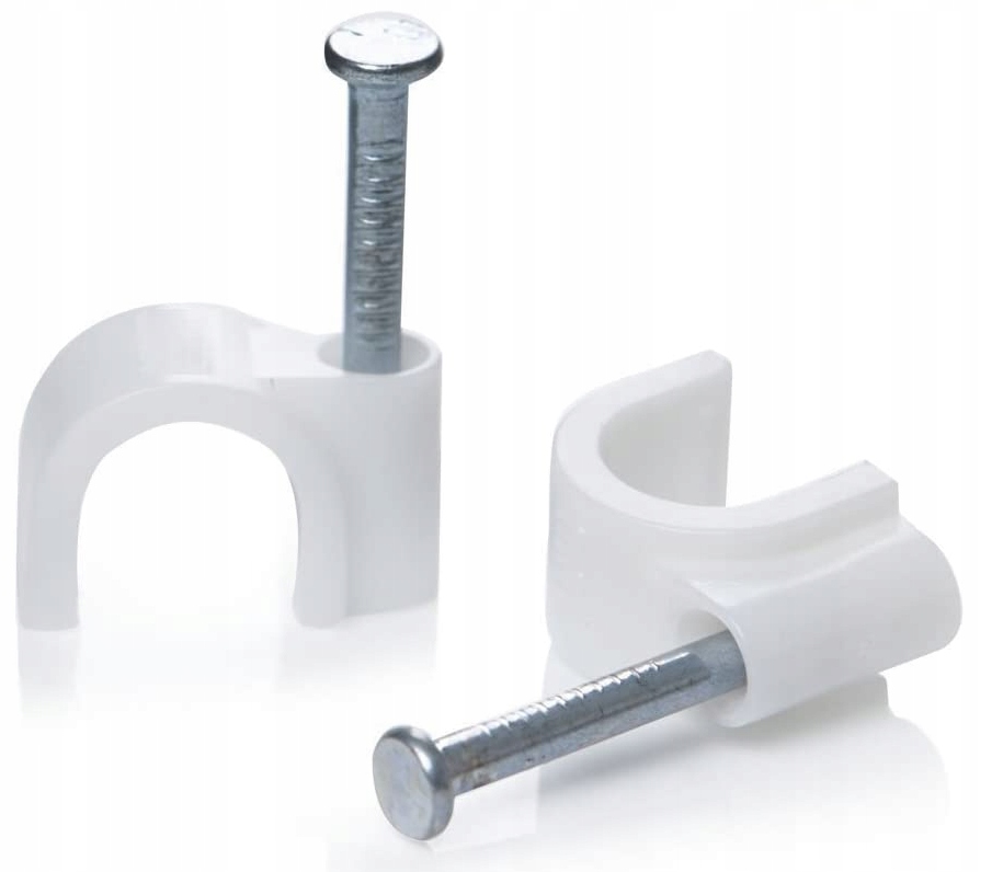 

100x Uchwyt kablowy kabli z gwoździem okrągły 6 mm