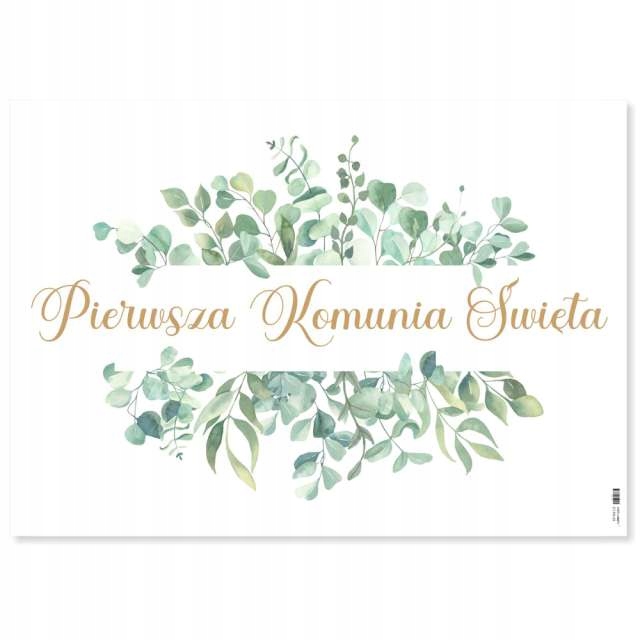 

Plakat Pierwsza Komunia Święta Ihs komunijny napis