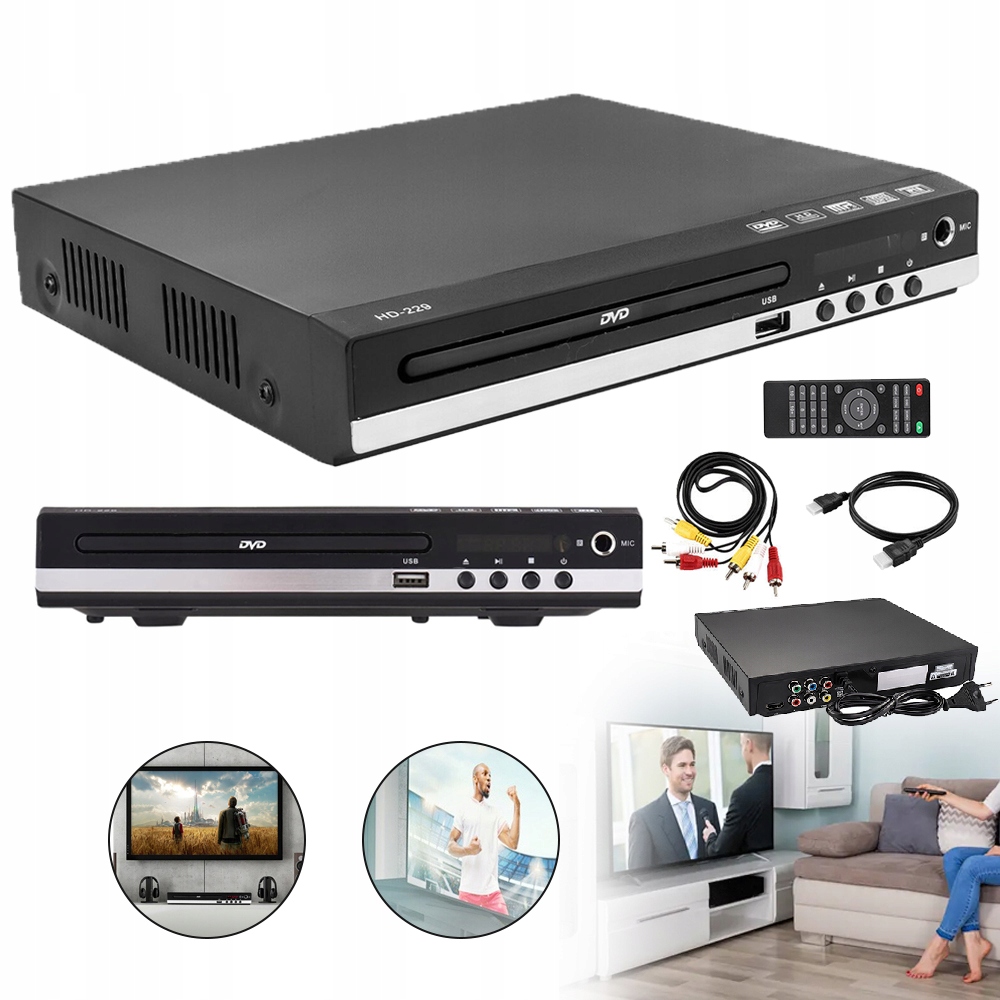 DVD přehrávač pro televizor, Hdmi, Mini, všechny oblasti, 1080p Usb