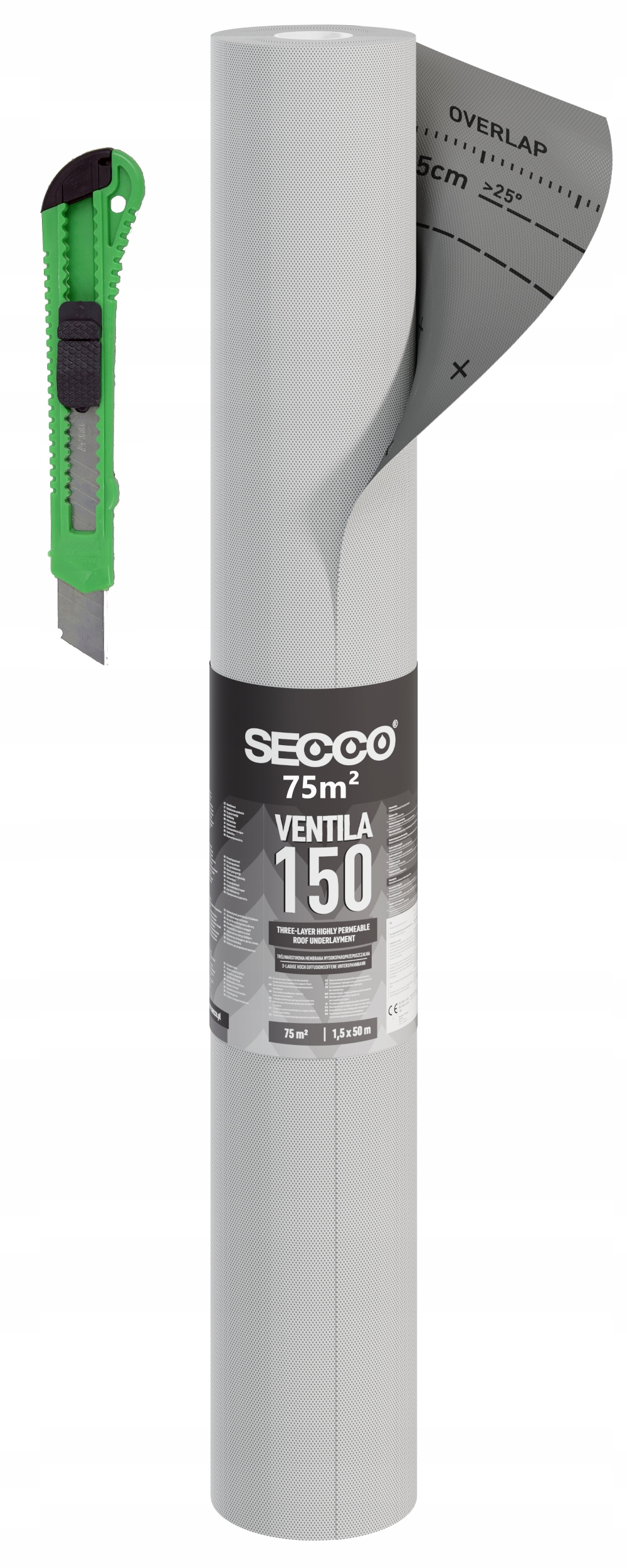 Větruzolná Membrána Střešní Fólie Secco Ventila 150g 75m²