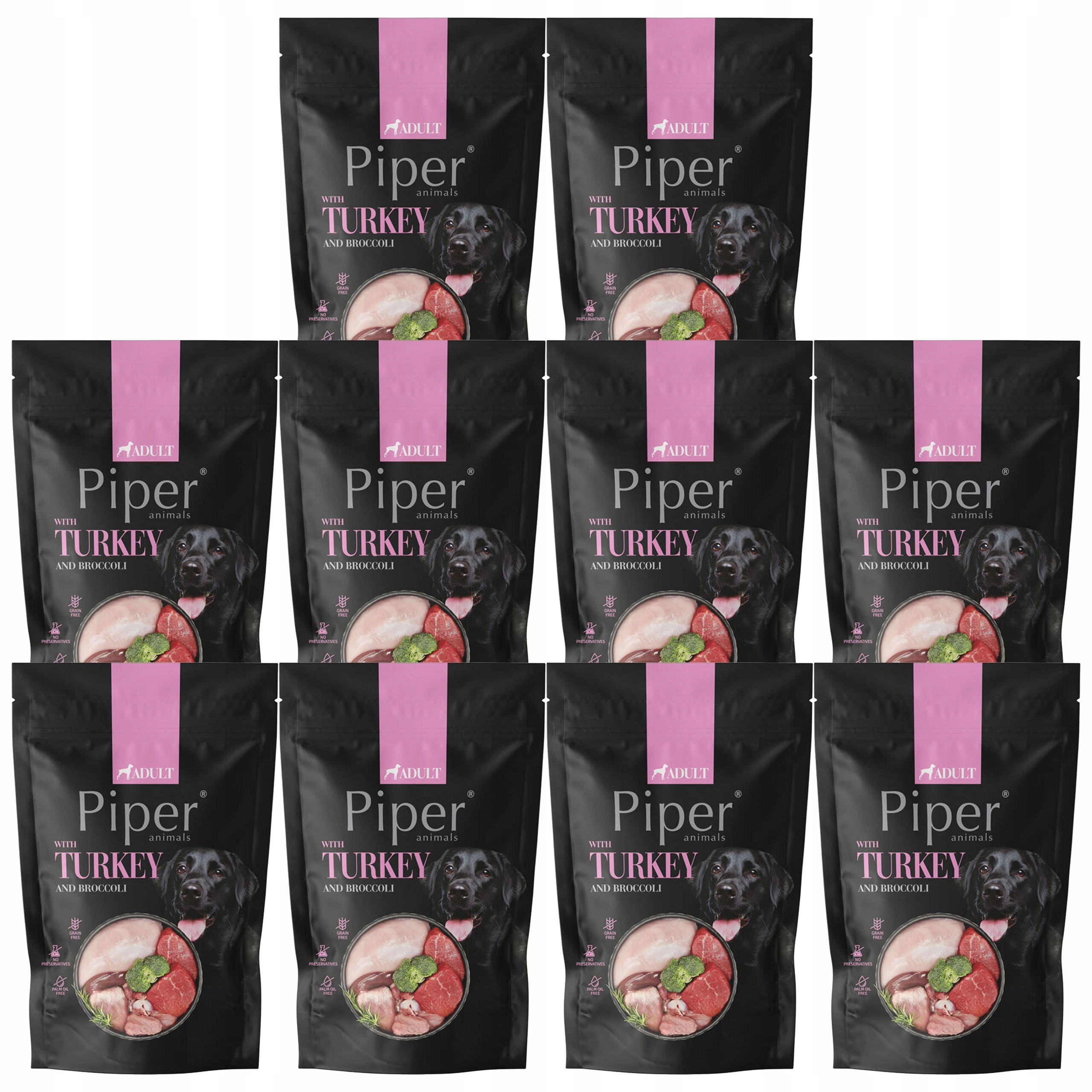 Levně Piper Krmivo mokré pro psa Dolina Noteci Krůta Brokolice 10 x 500 g bez obilovin