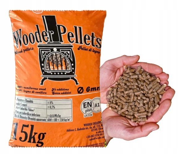 Pellet drzewny 6mm wydajny certyfikowany 15 kg