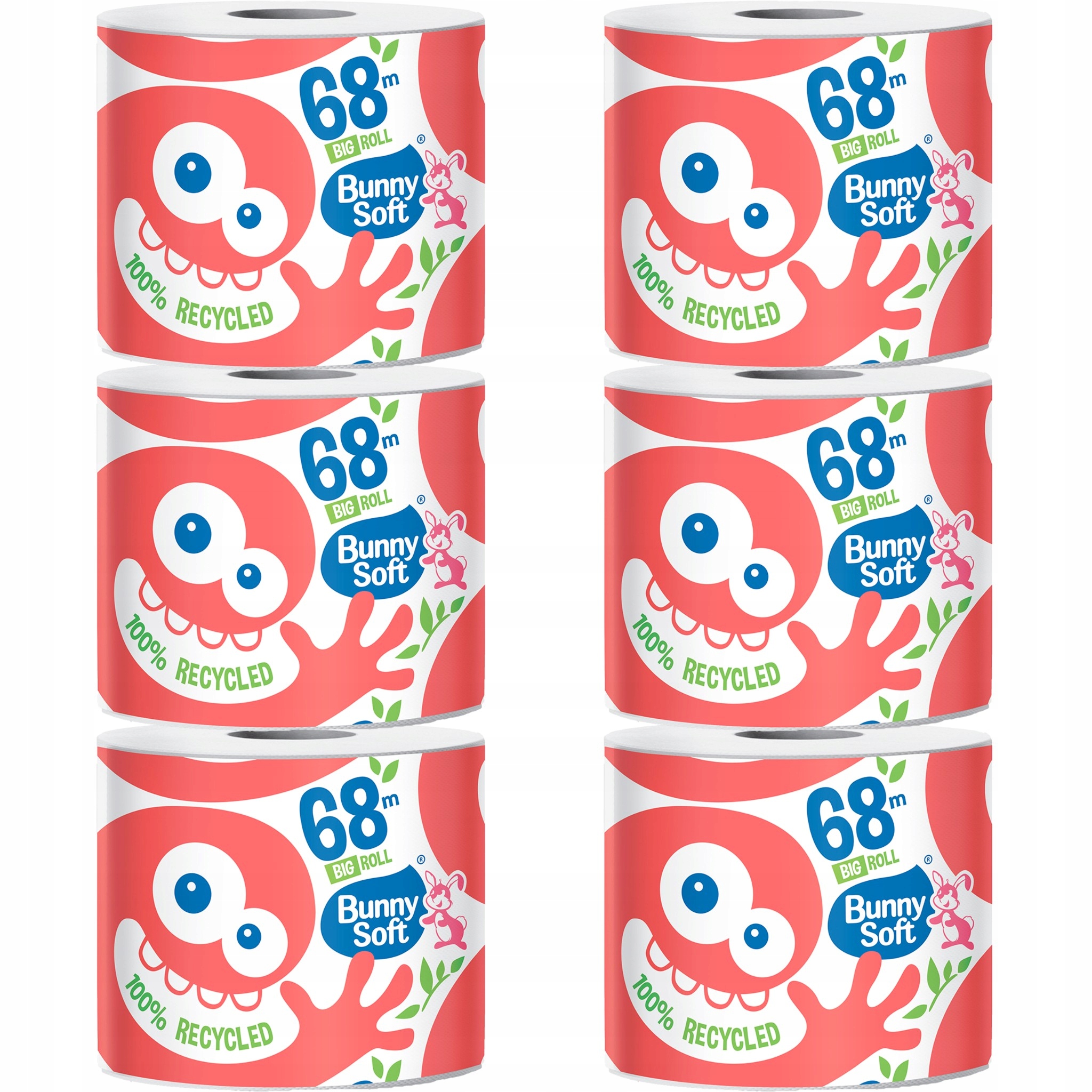 

Bunny Soft Papier toaletowy Big Rolka 2-war x 6