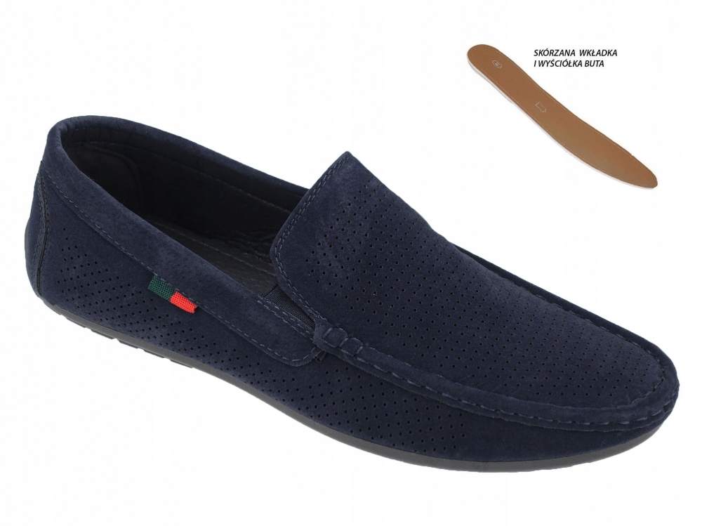 MOKASYNY AŻUROWE MĘSKIE LETNIE PRZEWIEWNE PANTOFLE Nosek okrągły