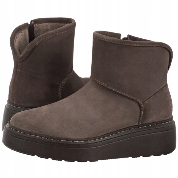 Dámské zimní boty Sněhule Kotníkové Boty Ryłko Hnědé Velurové 2CVI2___ _WC9
