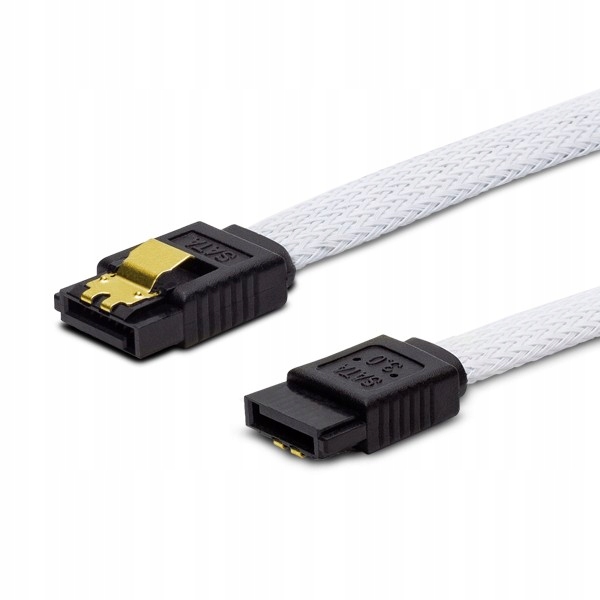 

Kabel przewód Sata do dysków Hdd Ssd oplot biały