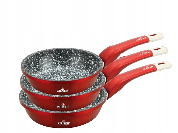 

Zestaw 3 patelni granitowych Burgund 16/18/20CM