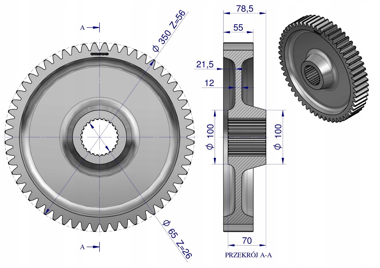 Koło zwolnicy Z-56 nowy typ C-360 ORYGINAŁ URSUS Producent części Ursus