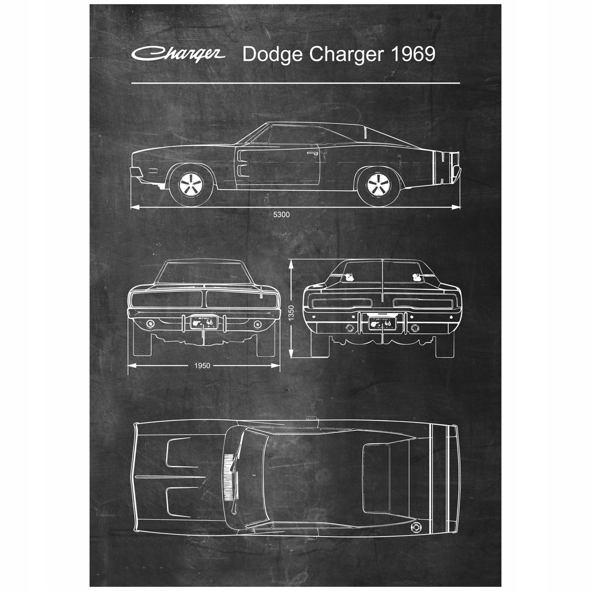 

Plakat Dodge Charger Retro Patent Poster