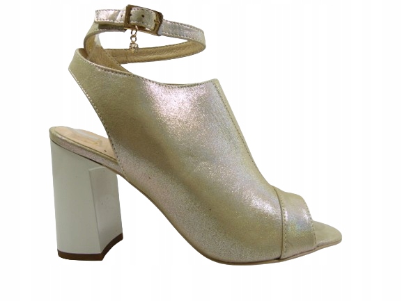 Zlaté multi elegantní dámské sandály svršek se zapínáním na koženku Sala 37