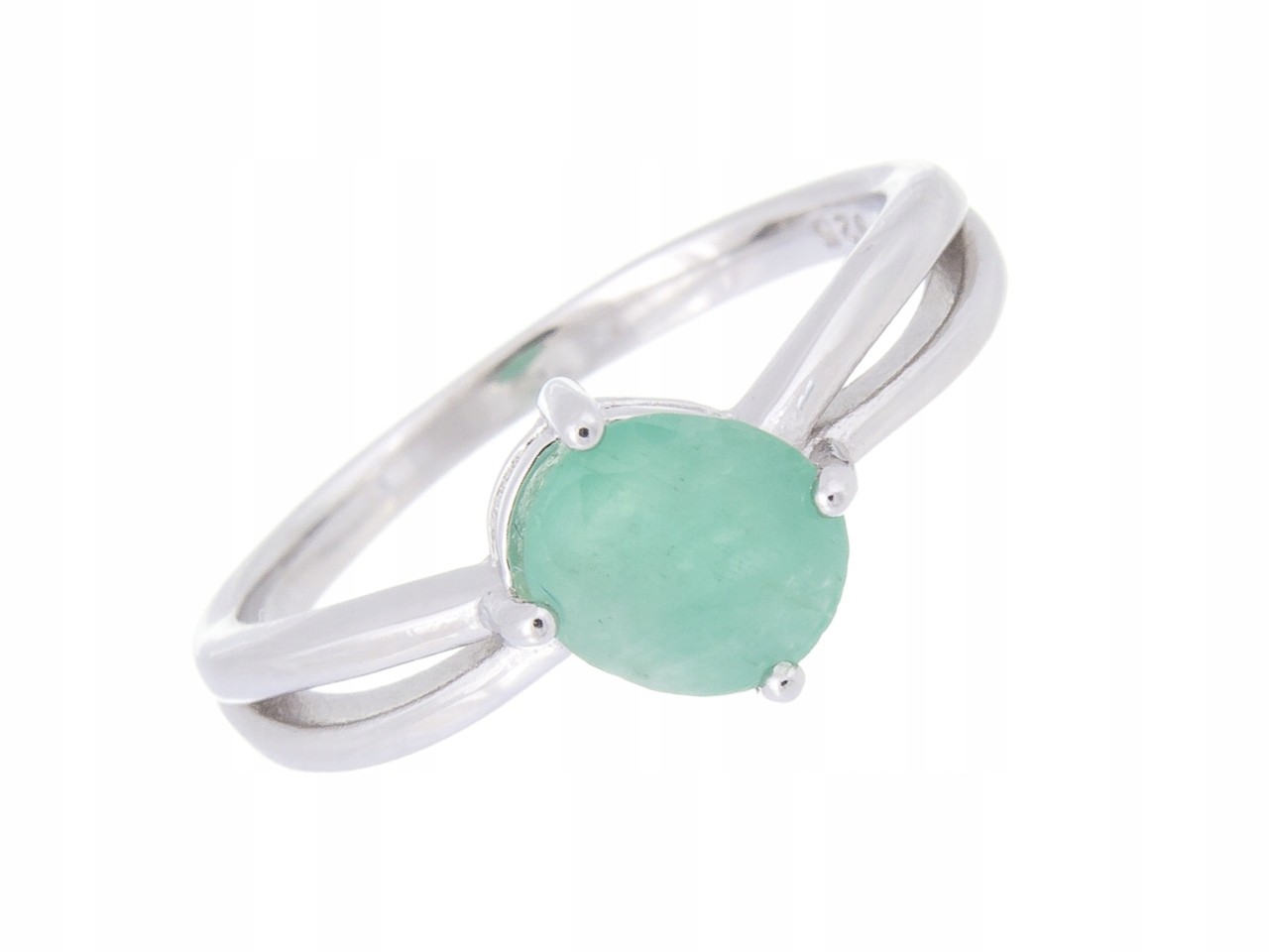 Stříbrný Prstýnek Prsten VEL.20 Smaragd Přírodní