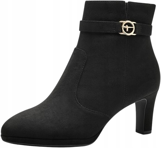 Tamaris Černé Dámské Kotníkové Boty S Vysokým Podpatkem A Zipem 38 6CA