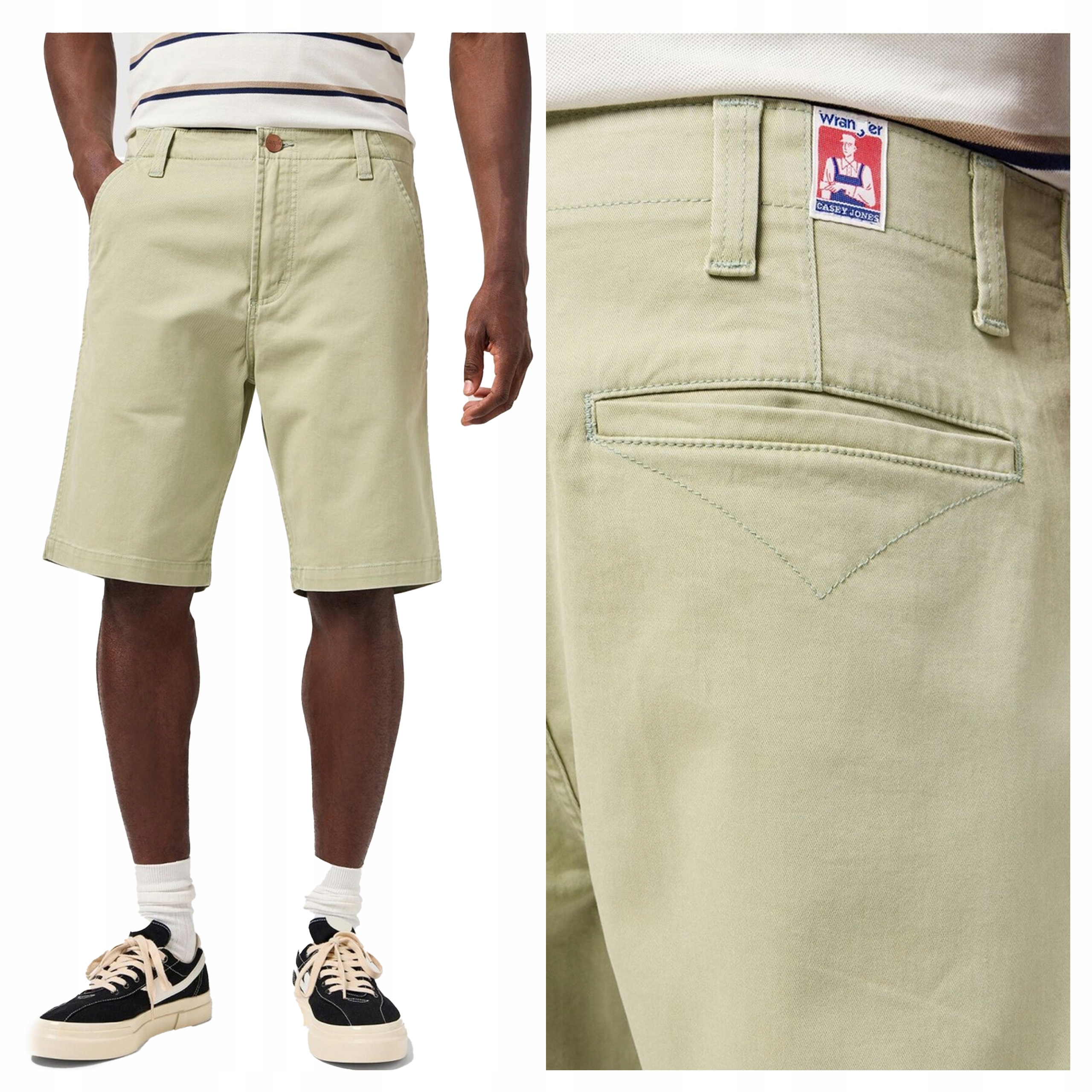Kraťasy Wrangler Cj Chino Shorts Zelené bavlněné šortky W38