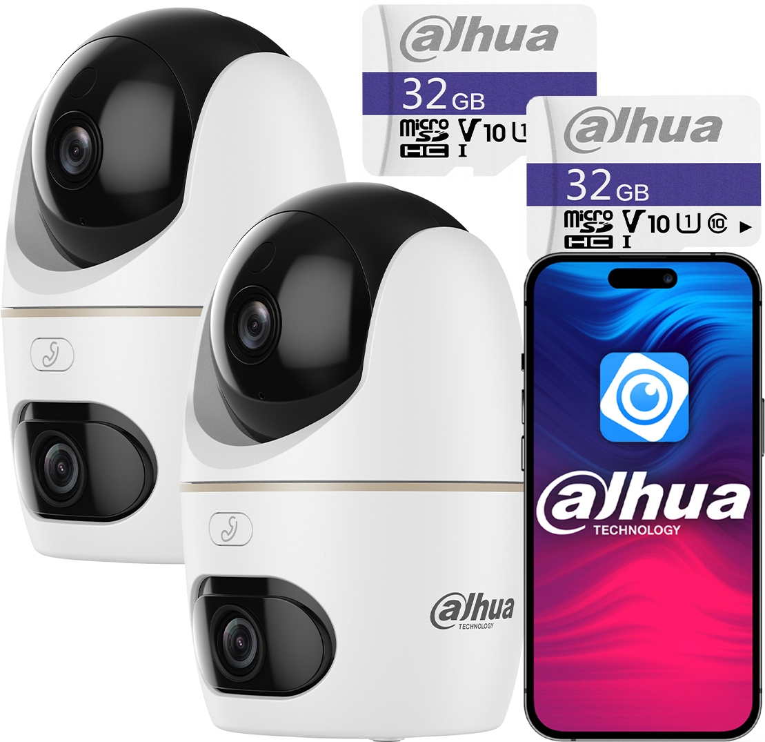 Dvě otočné kamery WiFi 10Mpx Dahua H5D-5F Hero Series Dual Light 32GB