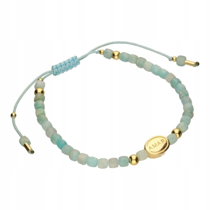 Náramek s amazonitem stříbro 925 pozlacený 5.76 g jako dárek 24k