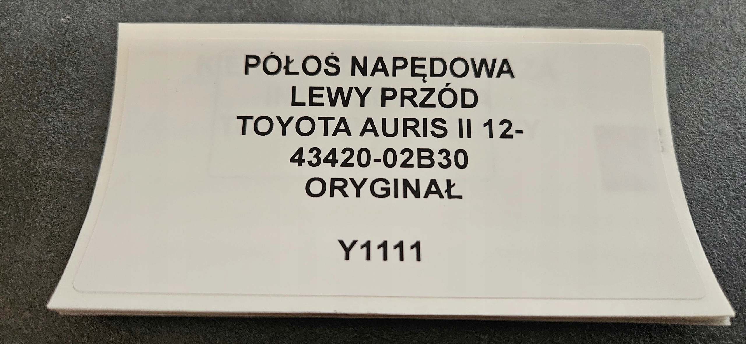 semi-axis NAPEDOWA left front TOYOTA AURIS II 12