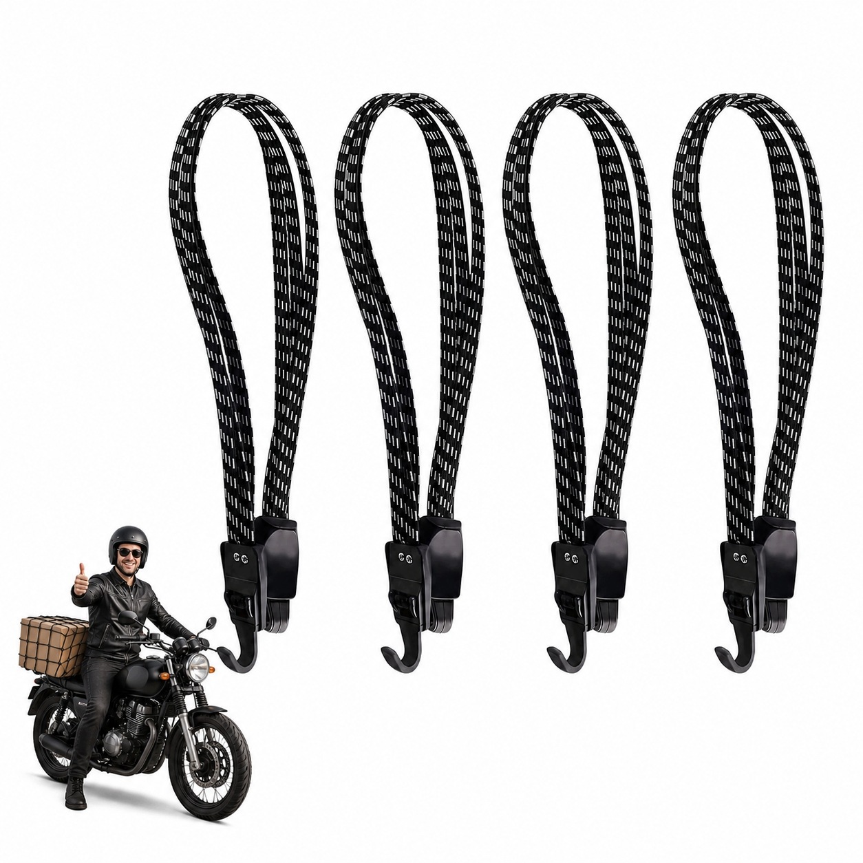 4x Gumowe Paski Rozszerzające Bagażnik Rowerowy 65 cm