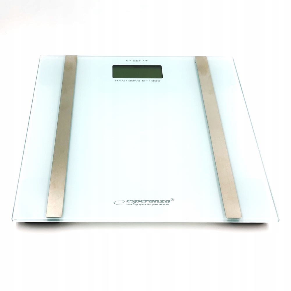 WAGA ŁAZIENKOWA LED SZKLANA Slim 6mm 180kg FITNESS Model SAMBA WHITE