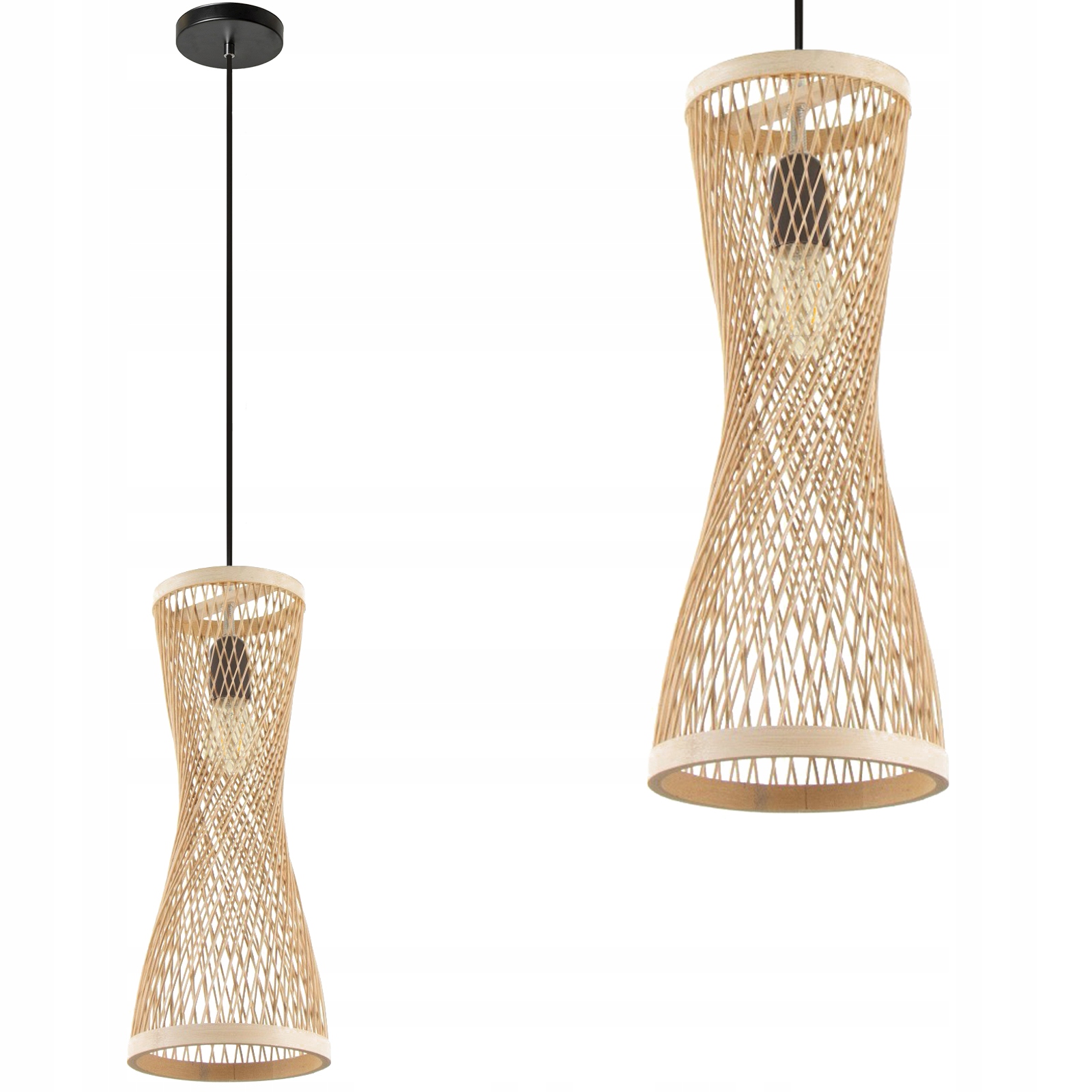 Závěsné Stropní Svítidlo Boho Bambusová Naturalana Ažurová