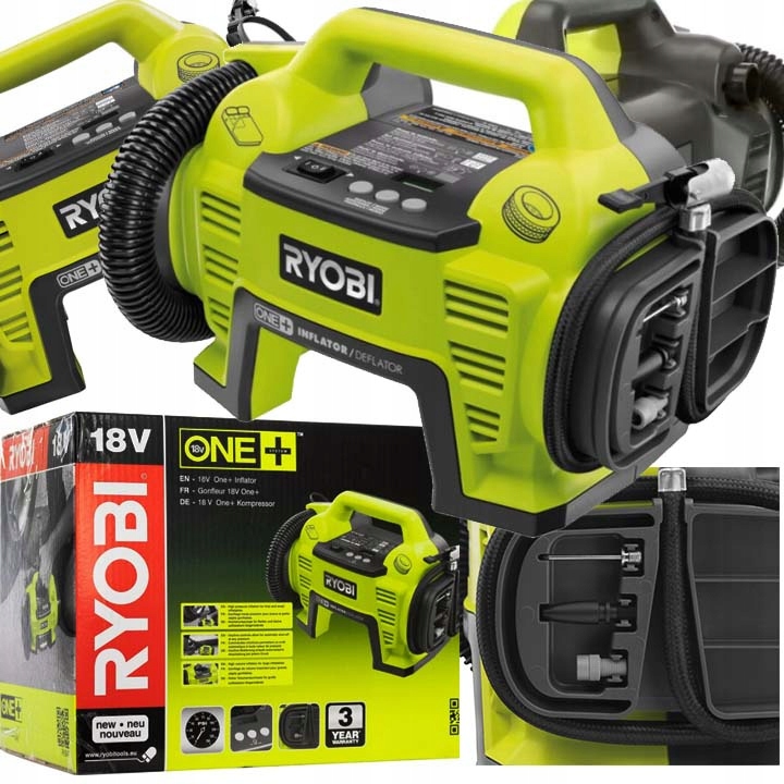 Ryobi Kompresorová Pumpa Na Čerpanie Akumulátorová 18V R18I Hadice, Presta
