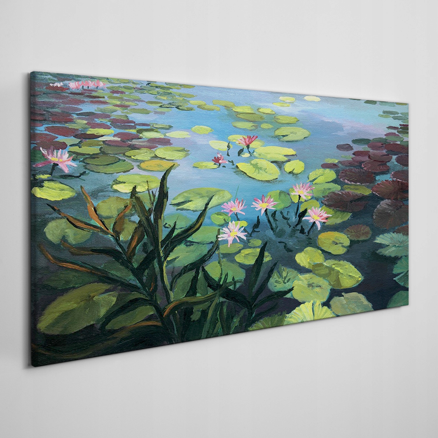 

Obraz płótno Jezioro kwiatu liście kwiaty 120x60