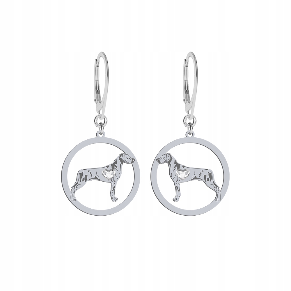 Stříbrné Náušnice se psem Rhodéský ridgeback 925 Šperky Dárek Gravírování