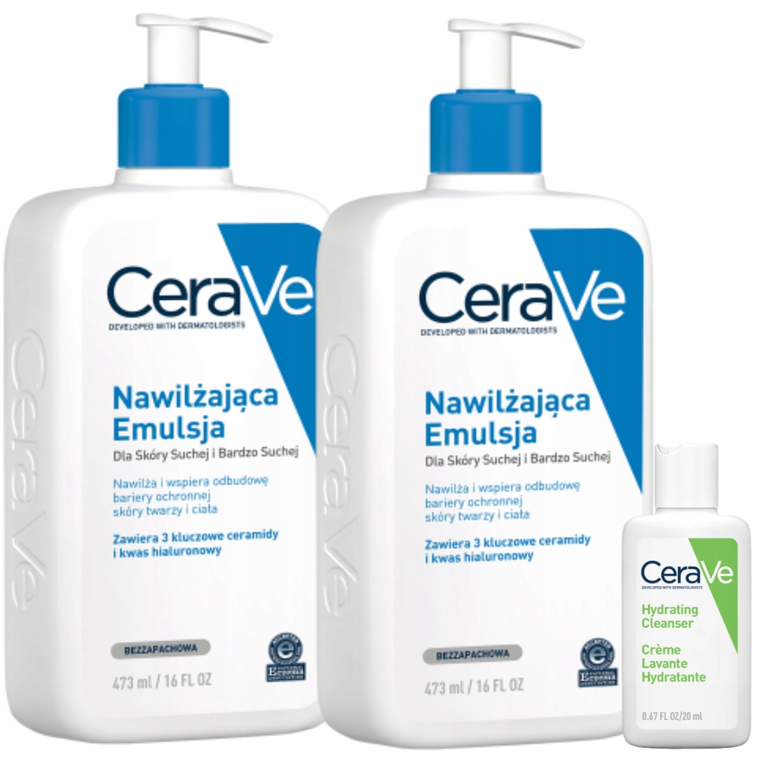 CeraVe Zestaw dla dzieci Emulsja Nawilżająca, Twarz Ciało 473ml x2