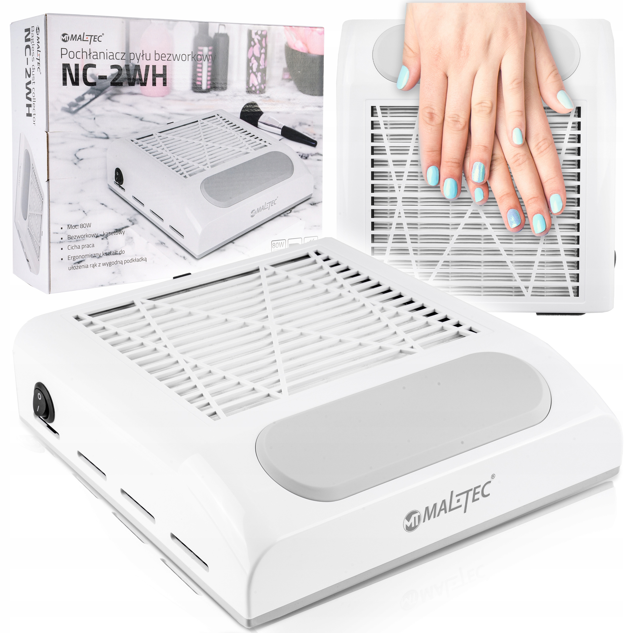 Odsávačka Prachu Na Nehty Bezsáčkový Kazetový Manikúrový Filtr 80W